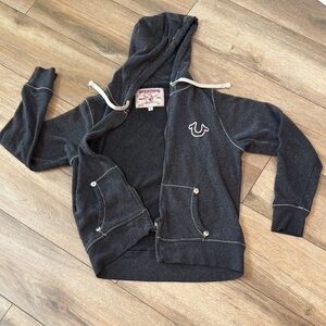 True Religion Charcoal Zip-Up Hoodie